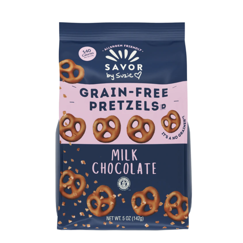 Savor Street Foods Milk Chocolate Pretzels 5 oz Gluten Free