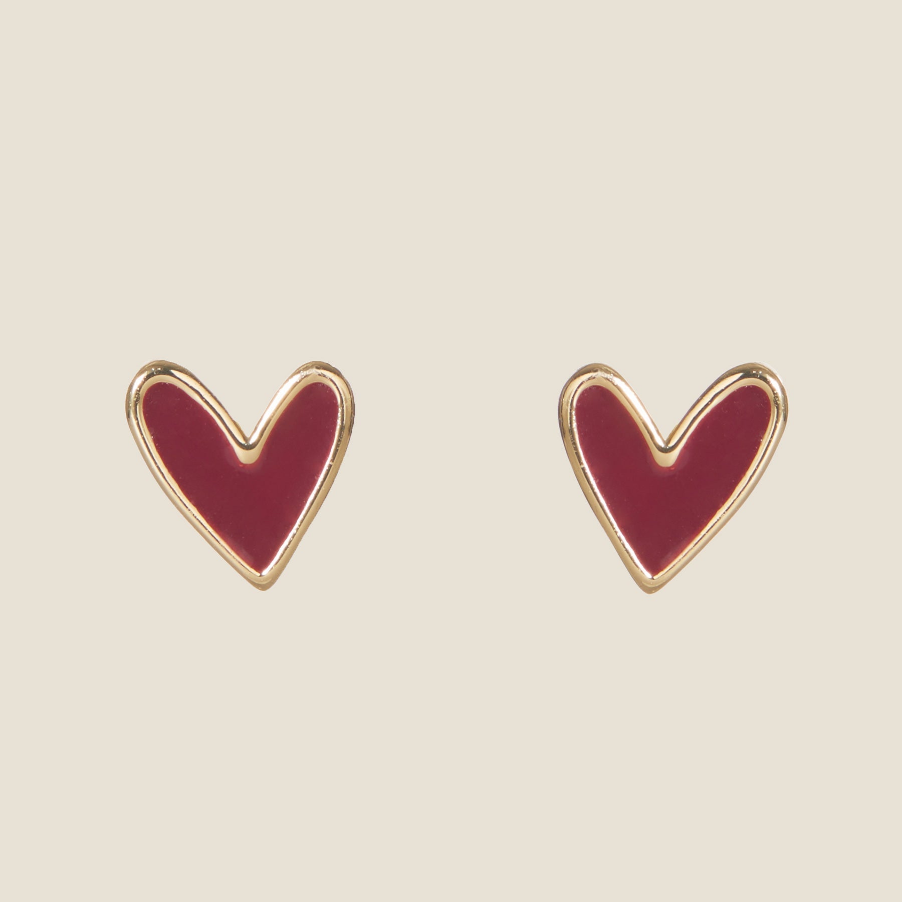 Burgundy Sweetheart Studs