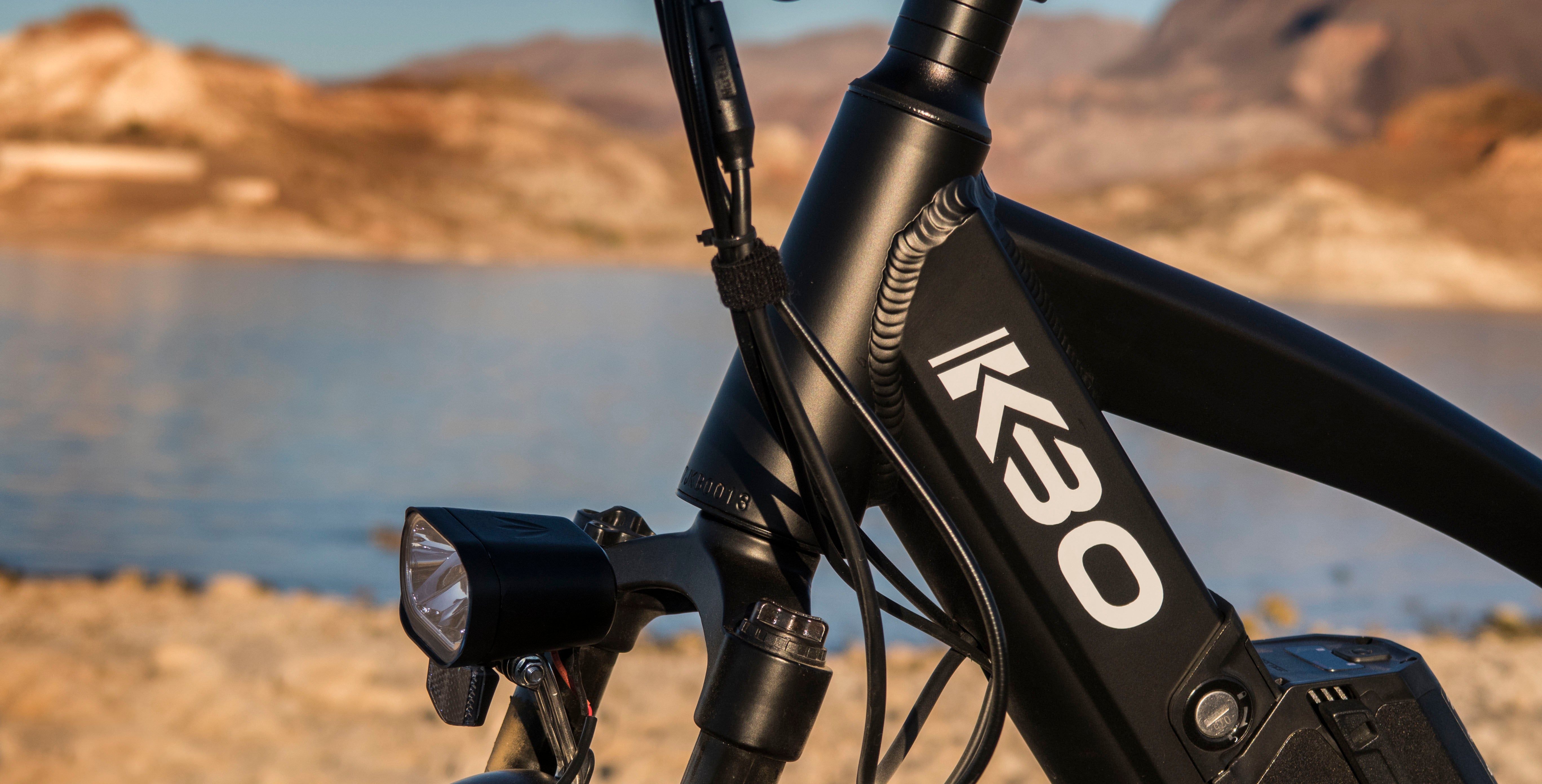 kbo bike in black has a cool logo