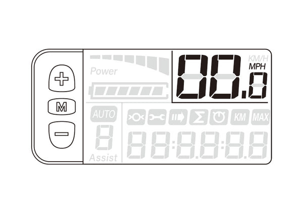 the display of a kbo bike shows the speed