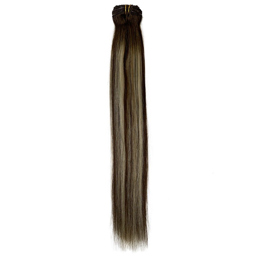 8A Straight Clip-In Human Hair Extension Color T#4-P#4/613