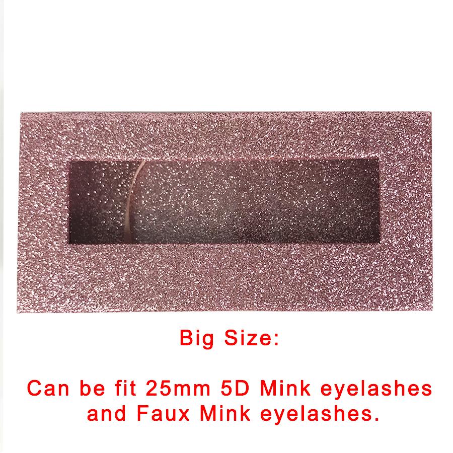 Glitter Light Pink Empty Eyelash Box Gift Box Full Window / Small &Big