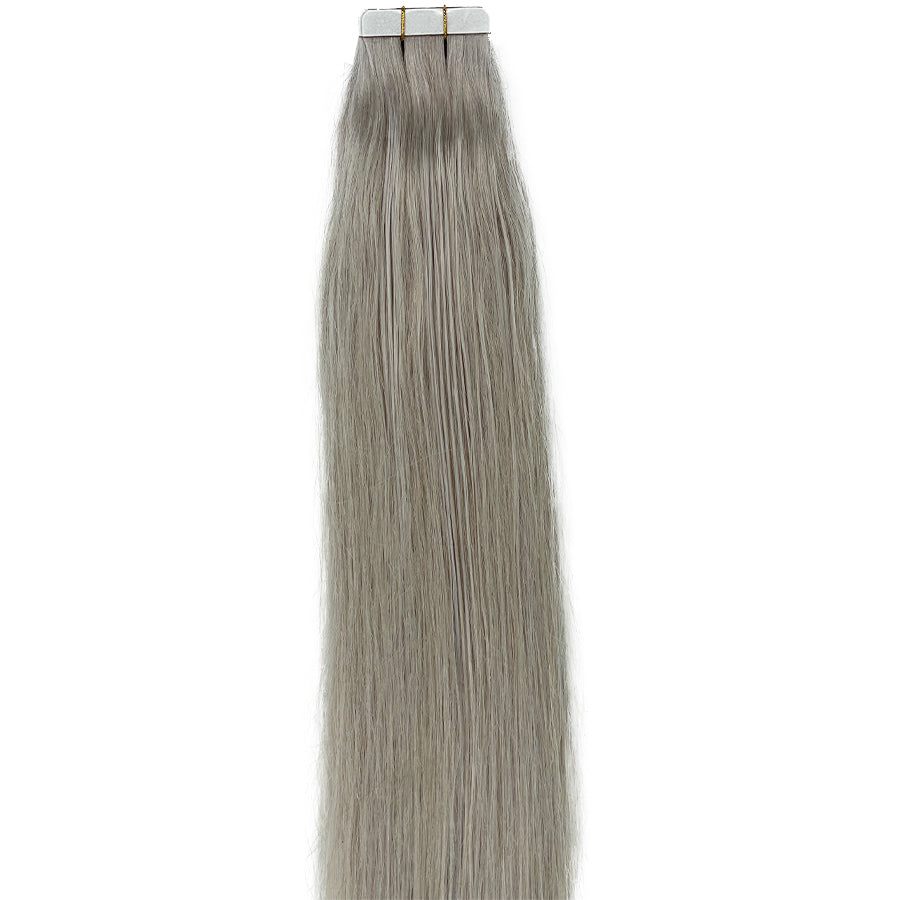 8A Straight Tape-In Human Hair Extension Color Light Grey