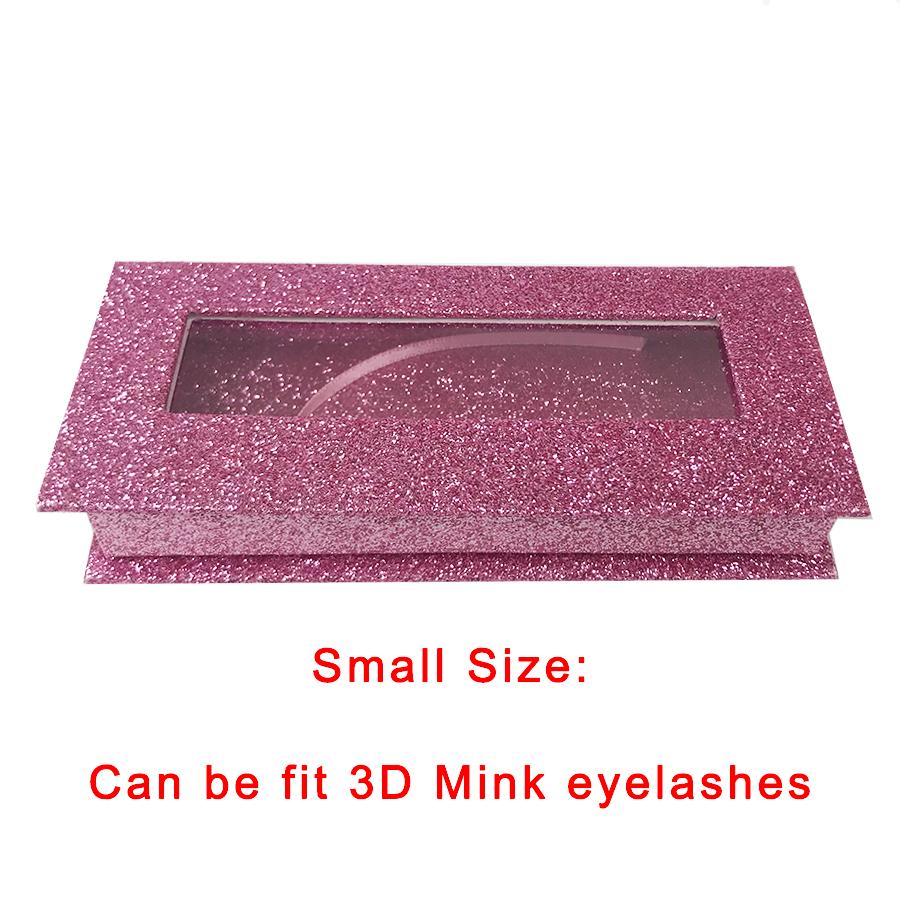 Glitter Pink Empty Eyelash Box Gift Box Full Window / Small &Big