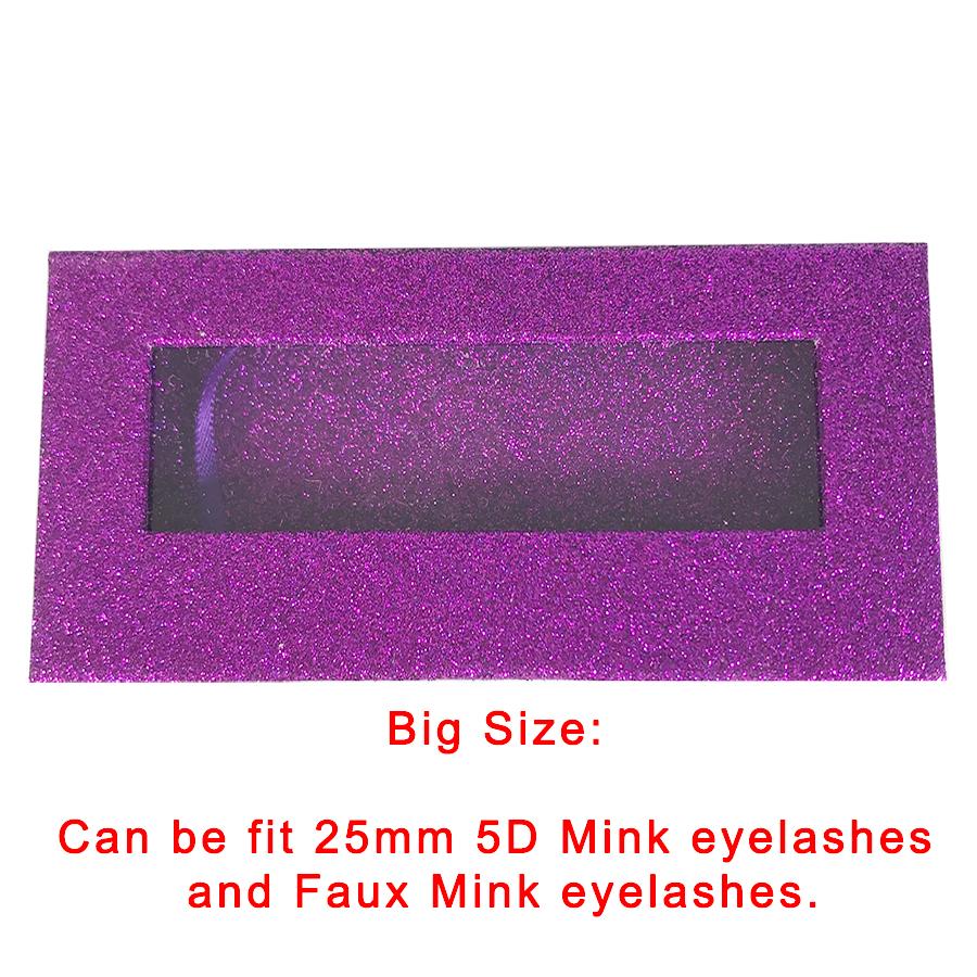 Glitter Purple Empty Eyelash Box Gift Box Full Window / Small &Big