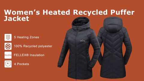 heated recycled puffer jacket