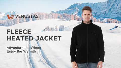 zipper up fleece heated jacket