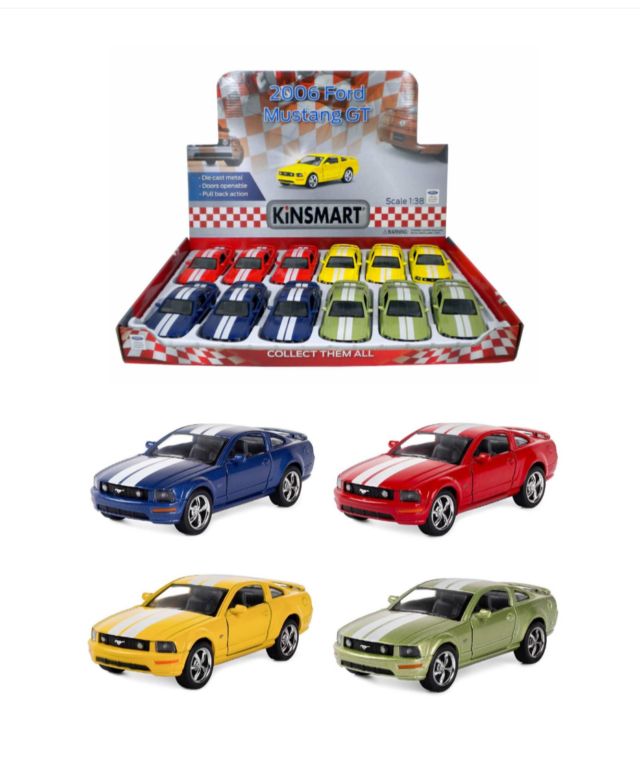 Kinsmart Box of 12 1/38 Scale Diecast Model Toy Cars 2006 Ford Mustang GT Diecast Model Toy Car 5
