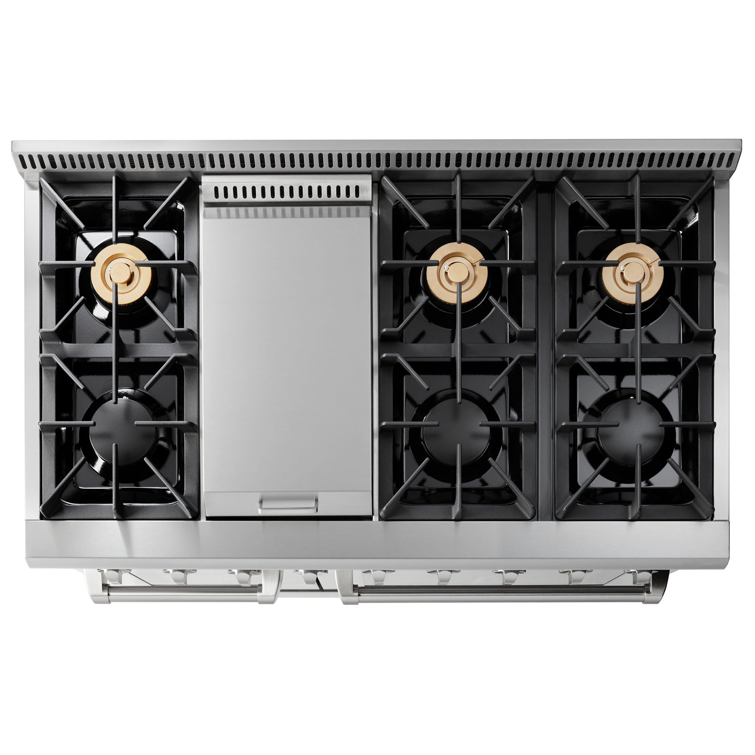 Thor Kitchen 2-Piece Pro Appliance Package - 48-Inch Gas Range & Under Cabinet 16.5-Inch Tall Hood in Stainless Steel