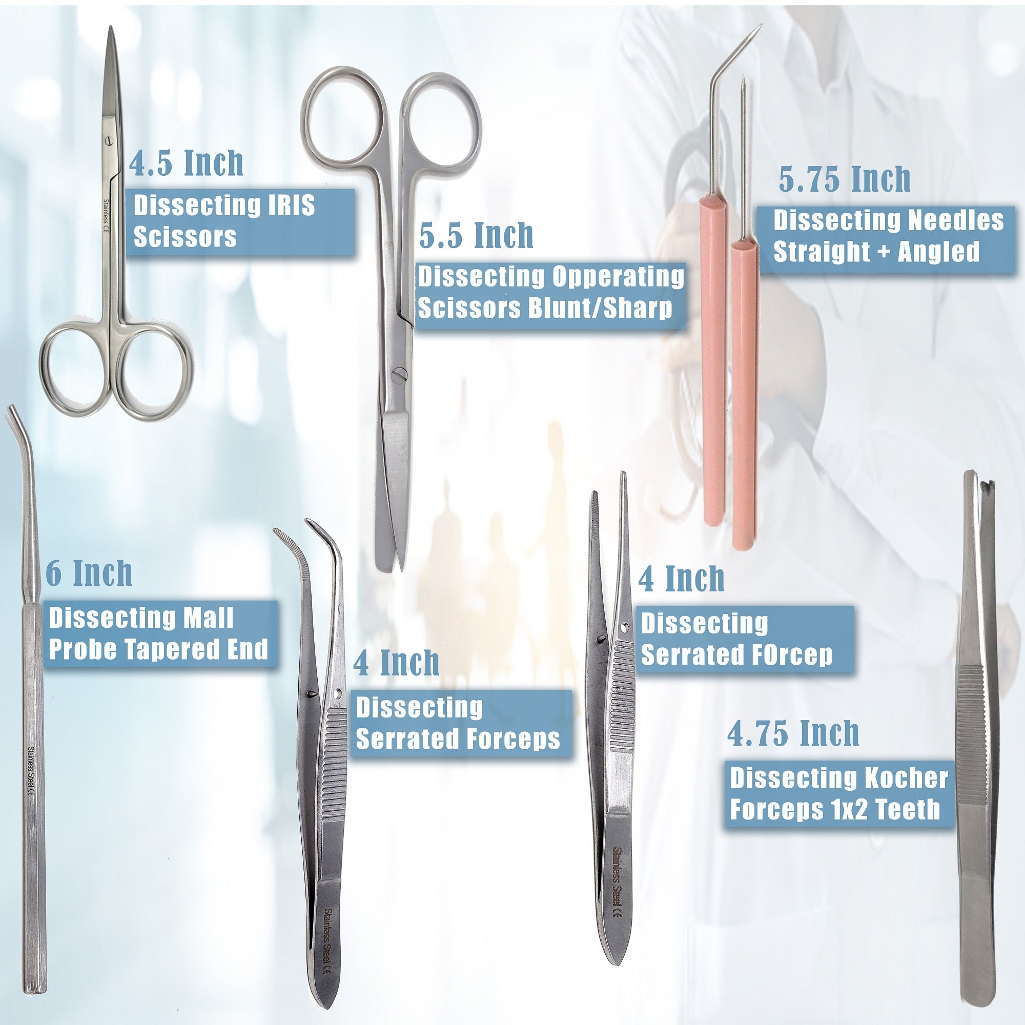 21 Pcs Practice Dissecting Tools Kit Professional Lab Anatomy Dissecting Set for Science Students