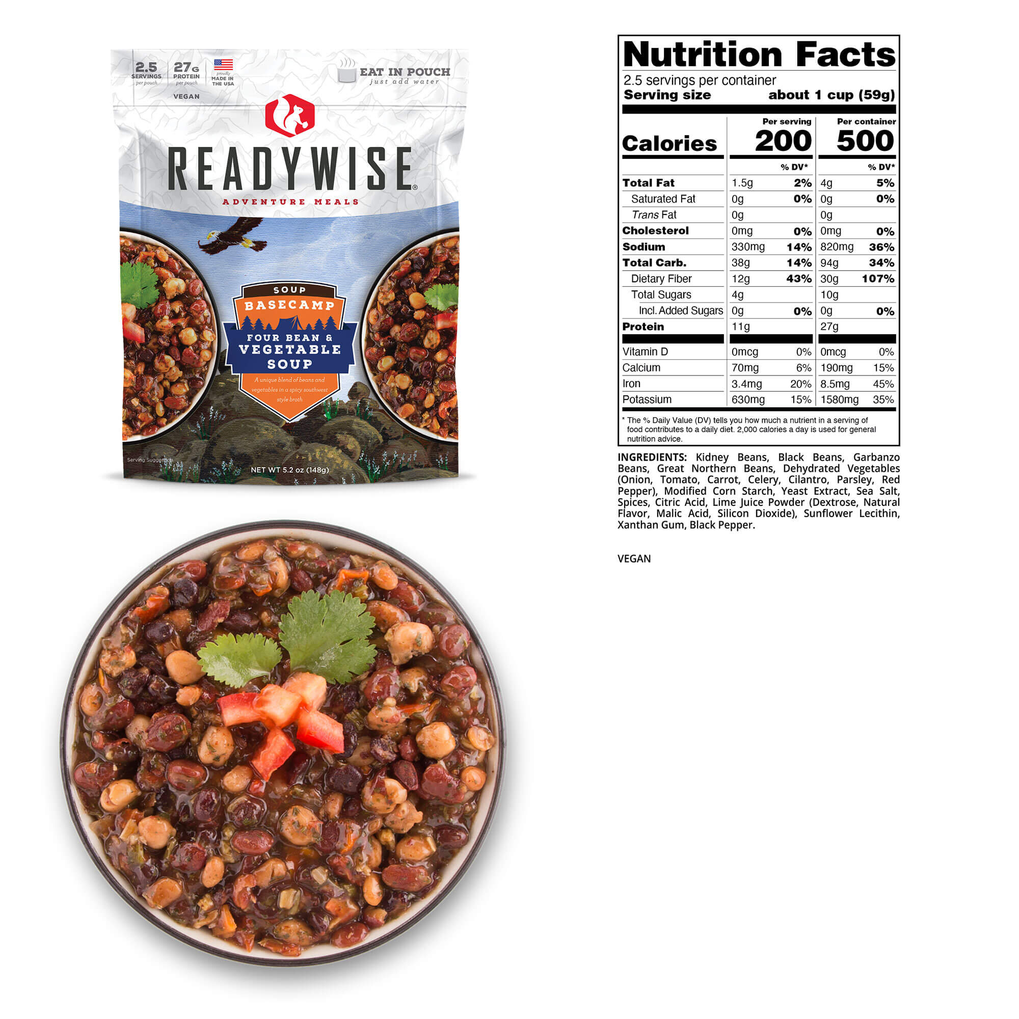 ReadyWise | Basecamp Four Bean & Vegetable Soup