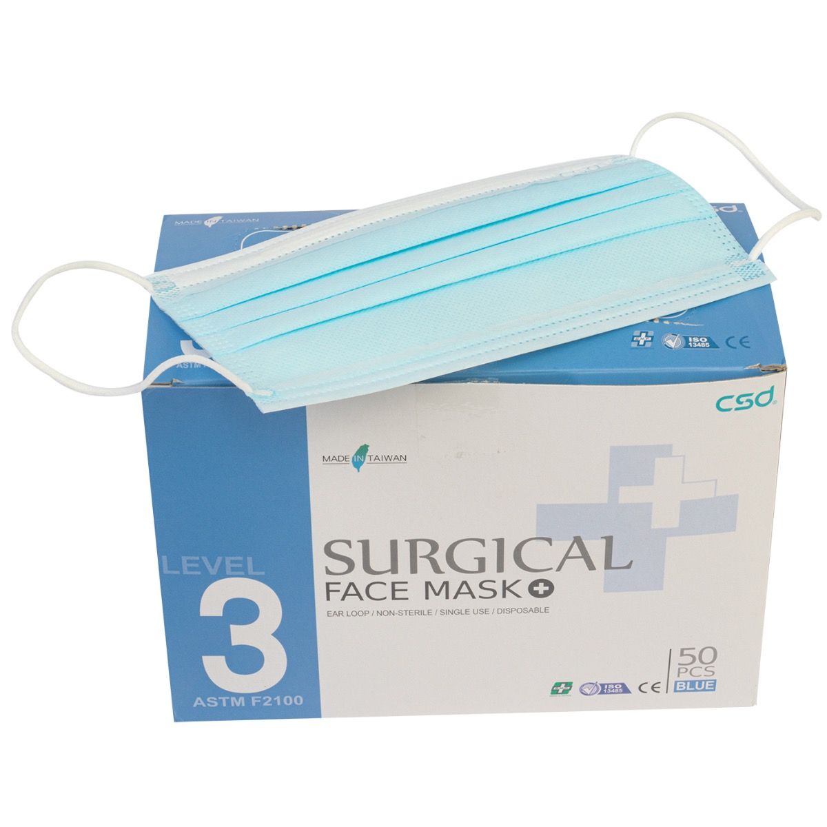 DISPOSABLE SURGICAL MASK - LEVEL 3 (BOX OF 50)