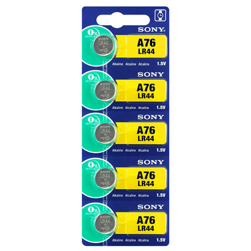 Sony Alkaline A76 LR44 B1 Electronics Batteries - 5 Pack