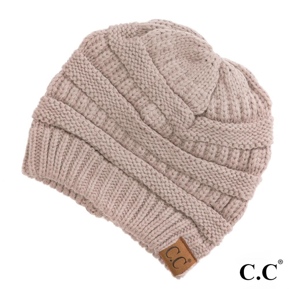 C.C Hat-20A Solid Ribbed Beanie 