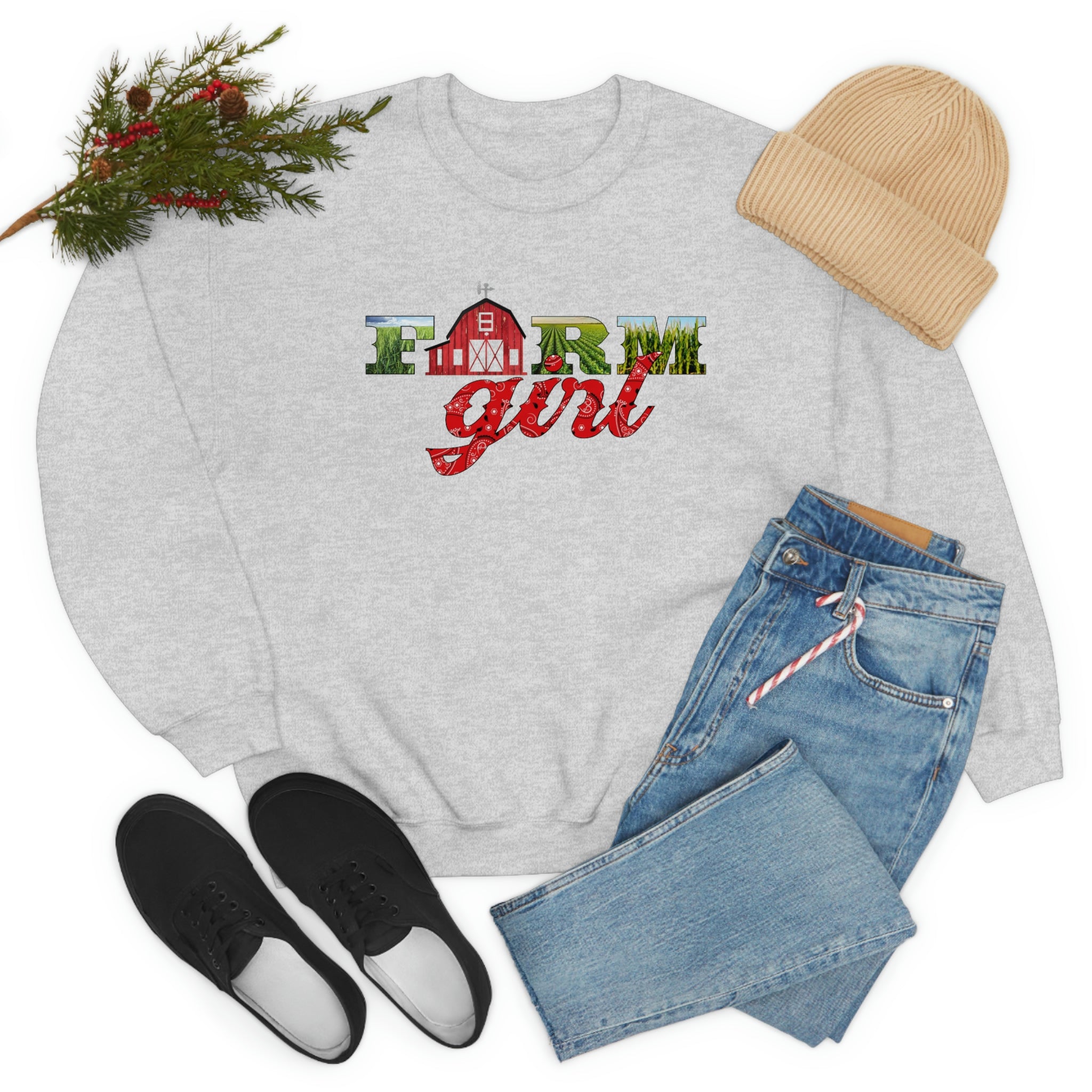 Farm Girl Unisex Heavy Blend? Crewneck Sweatshirt