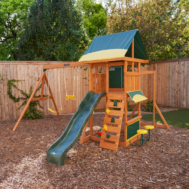 woodridge elite all cedar wooden swing set