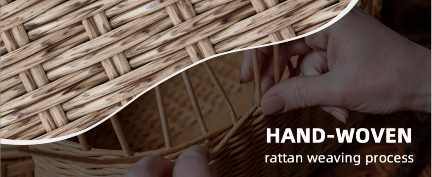 Homrest 7 pieces patio furniture set, hand-woven, ratten weaving process