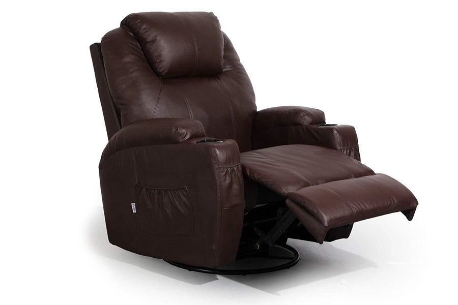 Esright Massage Recliner Chair Heated PU Leather Ergonomic Lounge 360