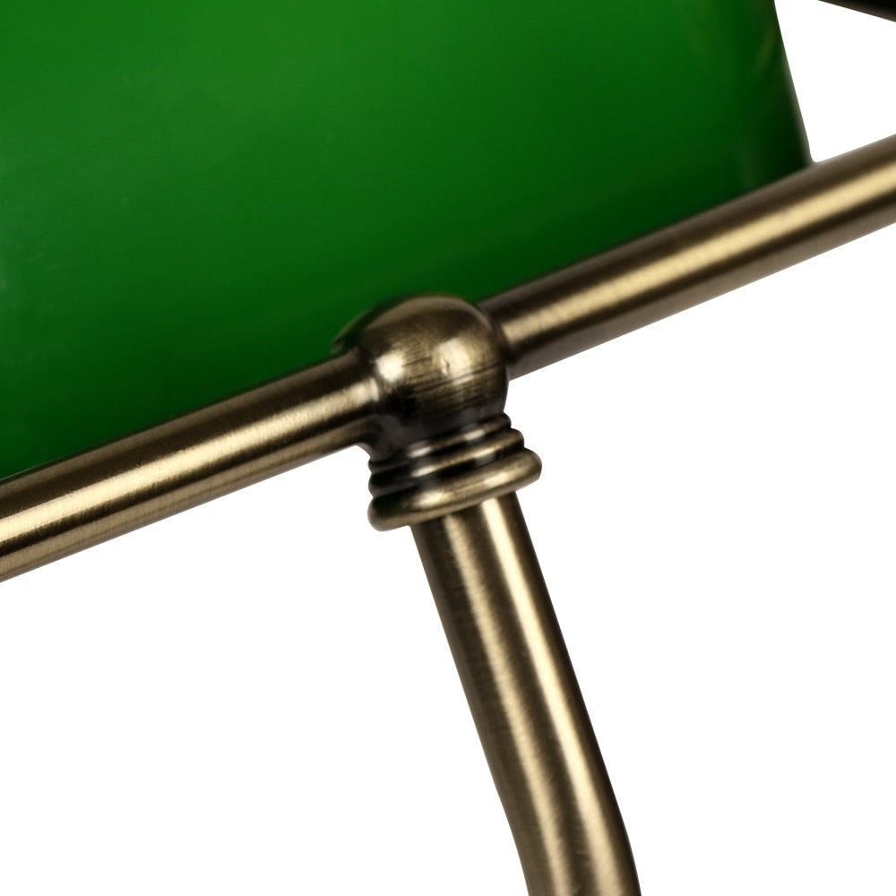 Emerald Banker - Green Glass Desk Lamp