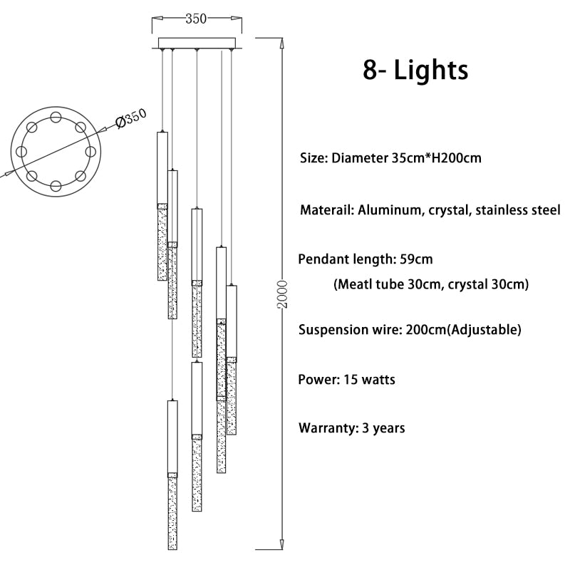 The T?rfall - Glass LED Chandelier