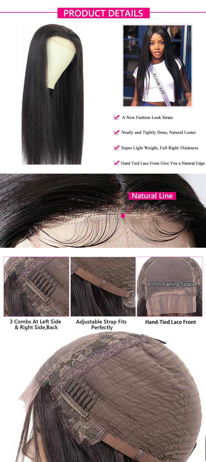Straight Hair Lace Closure Wig Description