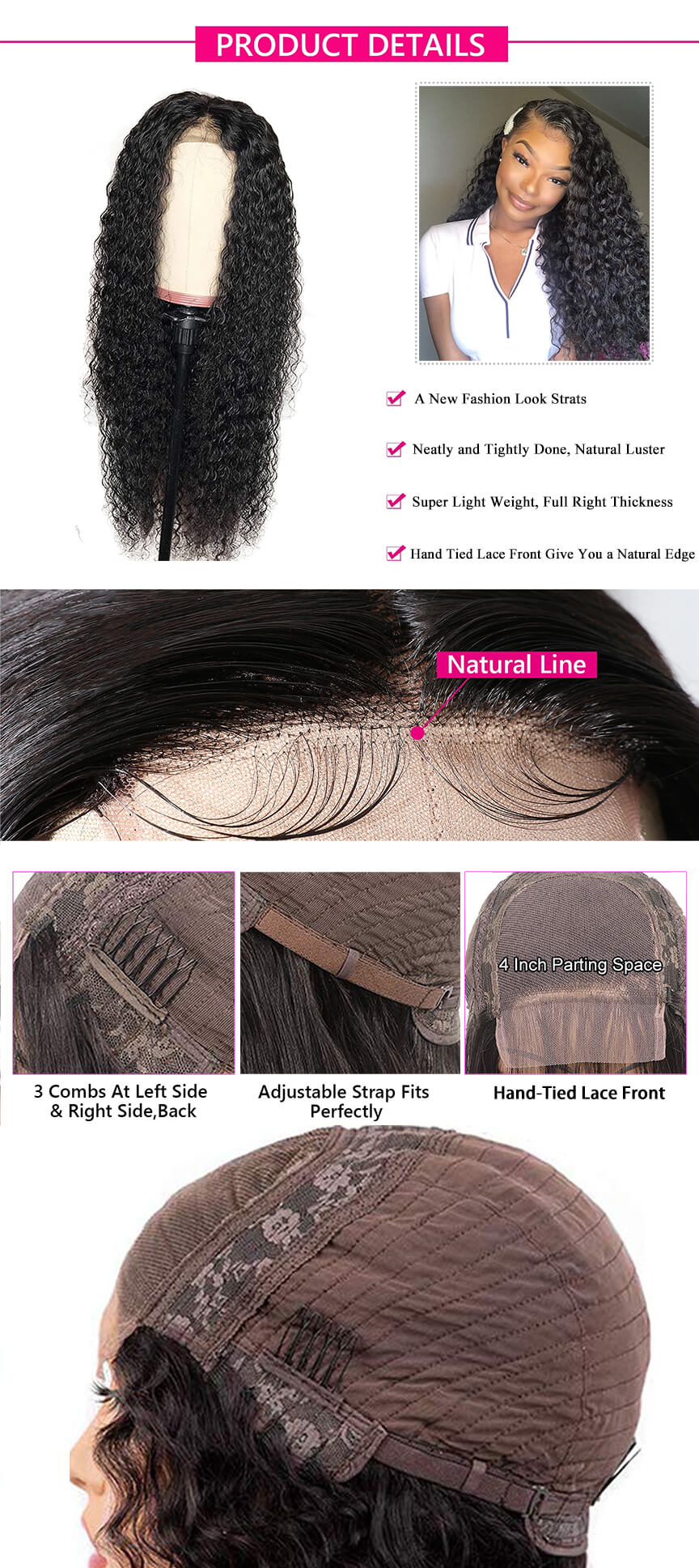 Water Wave Lace Closure Wig Human Hair Wigs Description