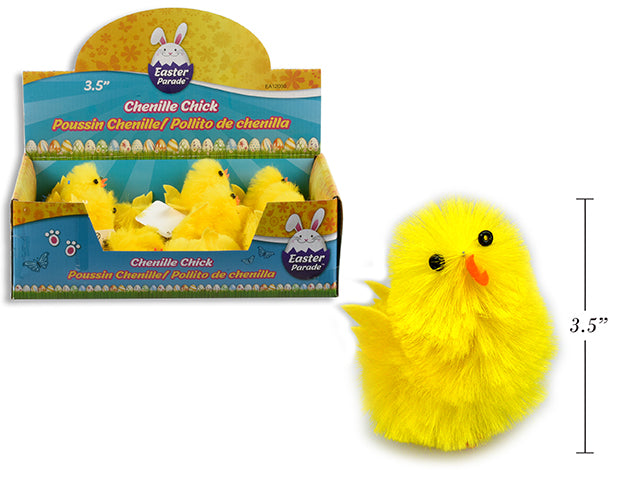 Carton Of 48 Chenille Easter Chicks In Display