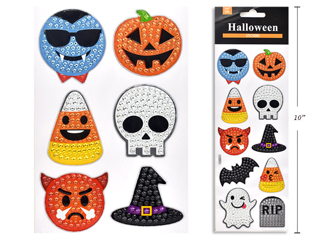Carton Of 24 Halloween Metallic Dimple Embossed Stickers