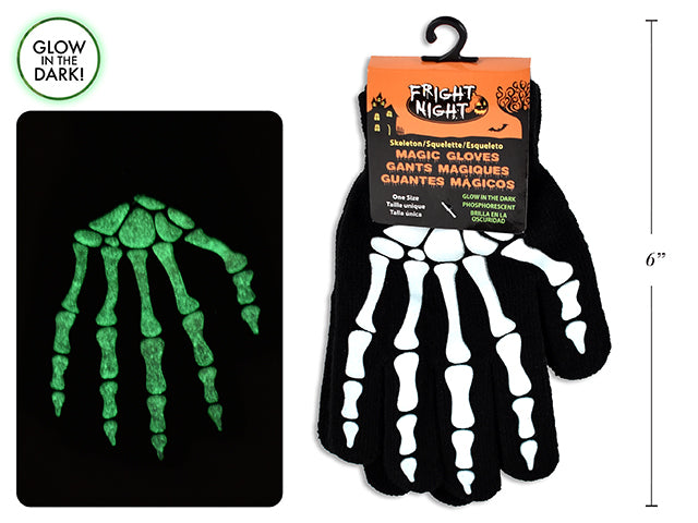 Carton Of 24 Halloween Skeleton Magic Gloves