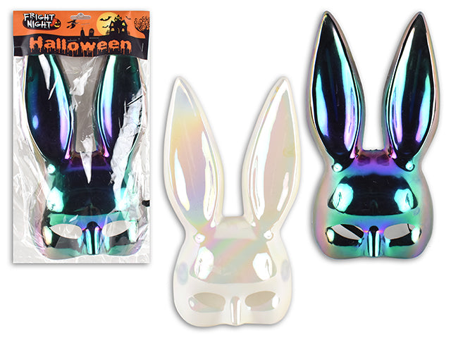 Carton Of 12 Halloween Electroplated Half Face Bunny Mask