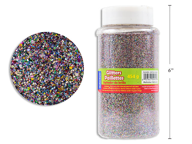Carton Of 6 Glitter Powder Shaker Multicolor Large