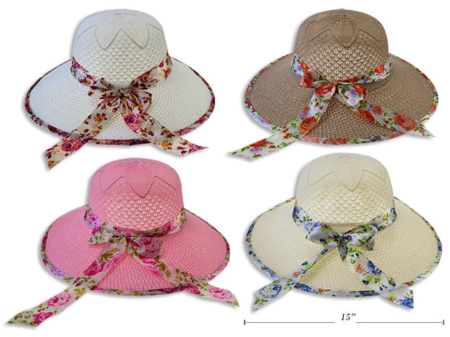 Carton Of 12 Ladies Rattan Hat