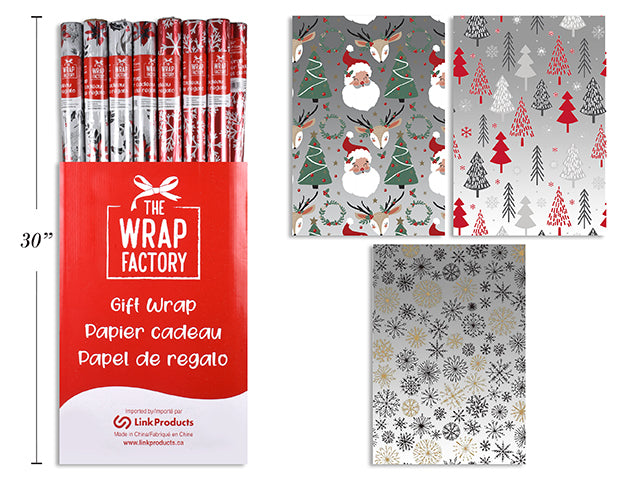 Carton Of 72 Christmas Foil Gift Wrap