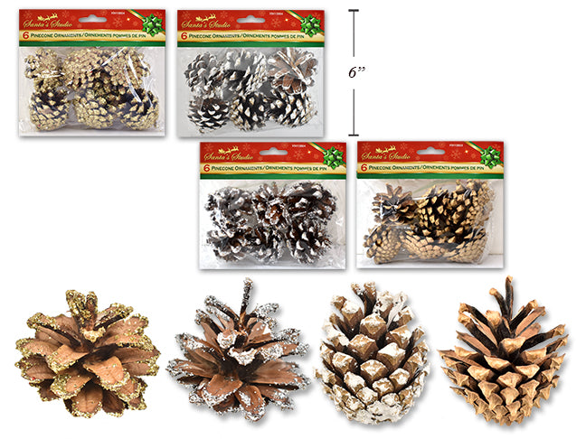 Carton Of 36 Christmas Pine Cone Ornaments
