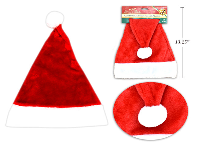 Carton Of 48 Christmas Plush Santa Hat