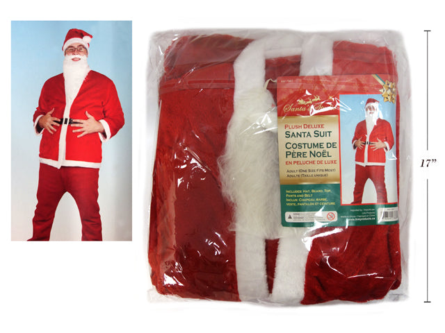 Carton Of 8 Christmas Adult Plush Santa Suit