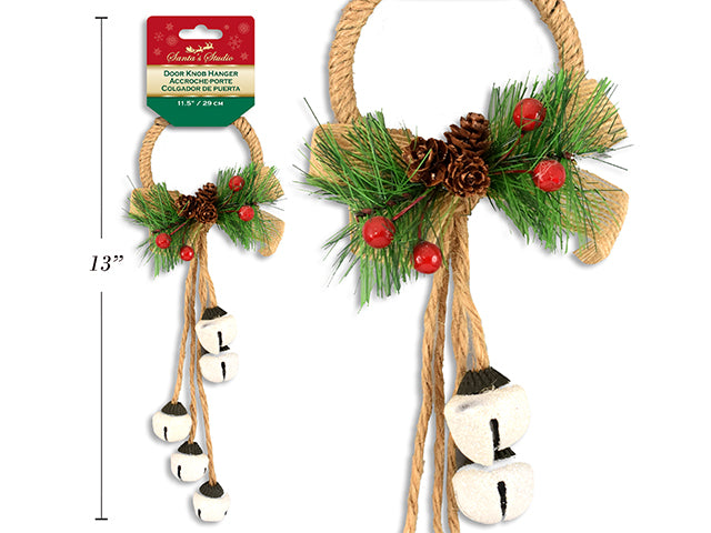 Carton Of 24 Christmas White Door Knob Hanger