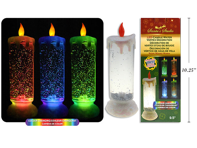 Carton Of 12 Christmas Color Changing Glitter Vortex Candle Decor
