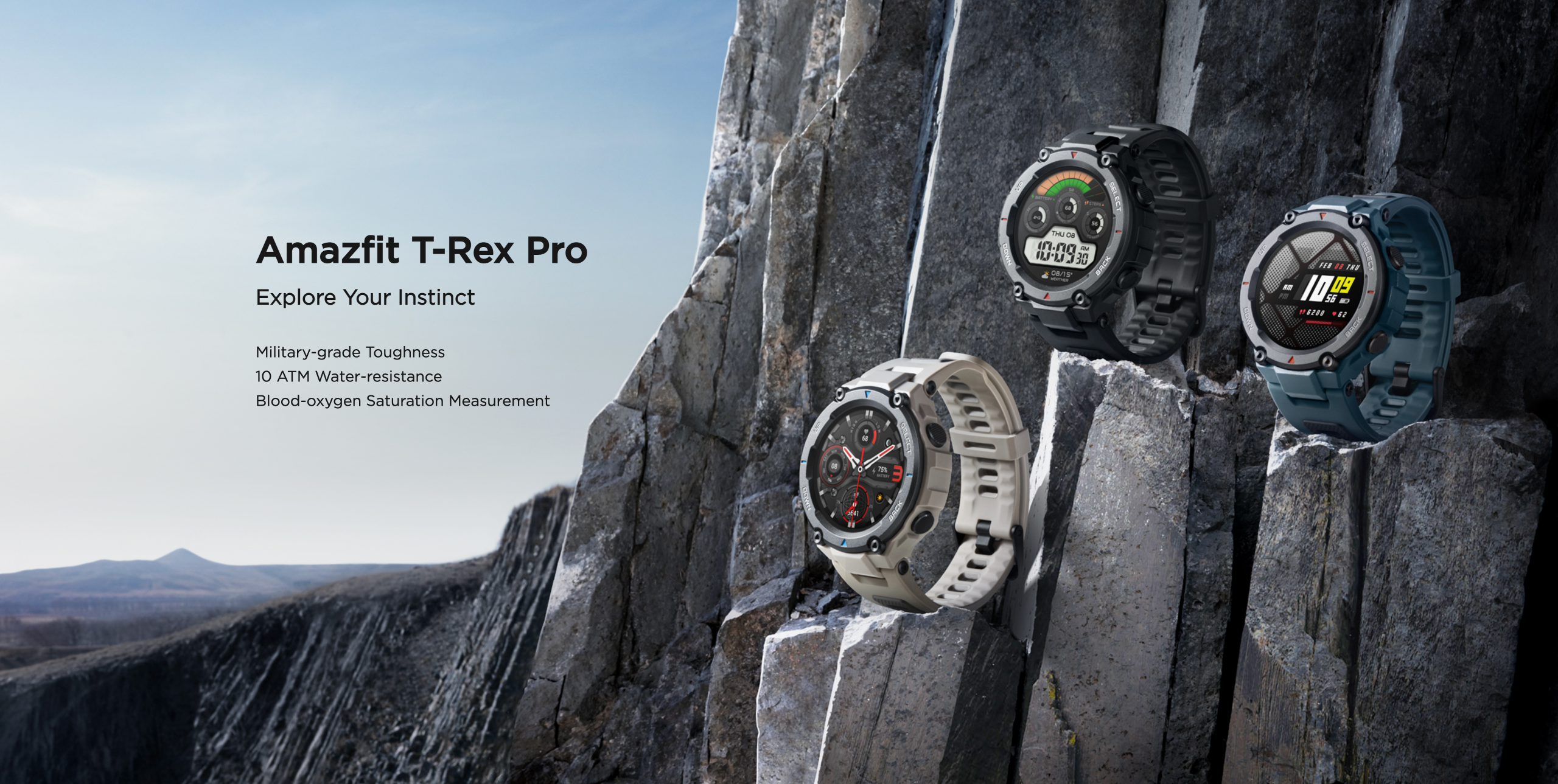 Amazfit T-Rex Pro Smartwatch Built-In GPS, Waterproof, Military