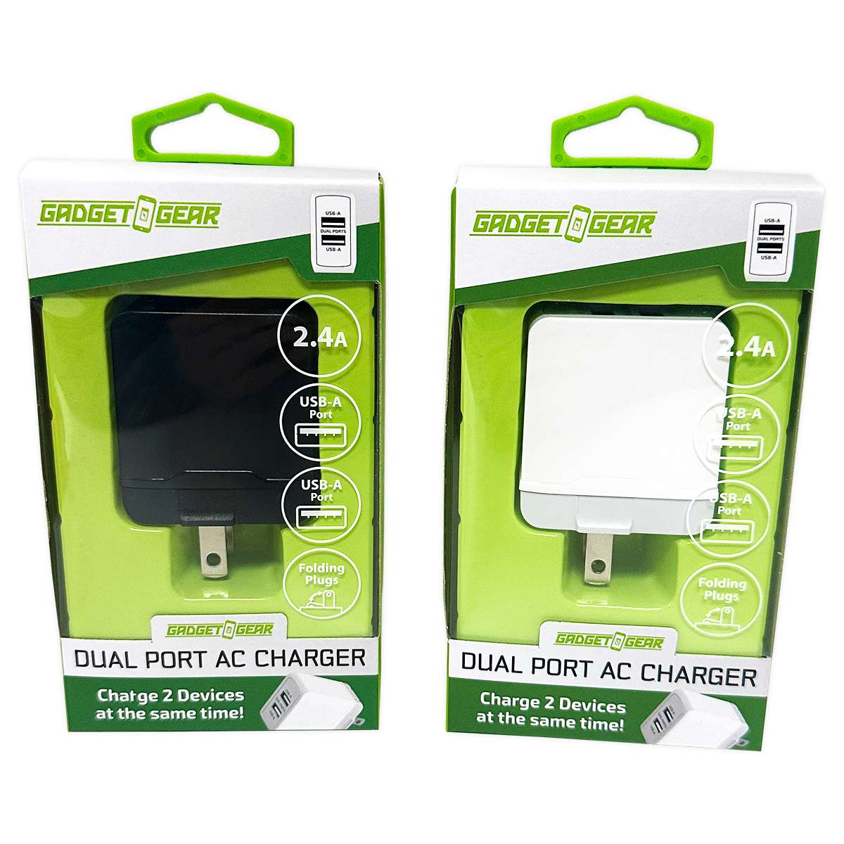 AC Wall Charger with Dual USB Port 2.4 Amp- 3 Pieces Per Pack 24629