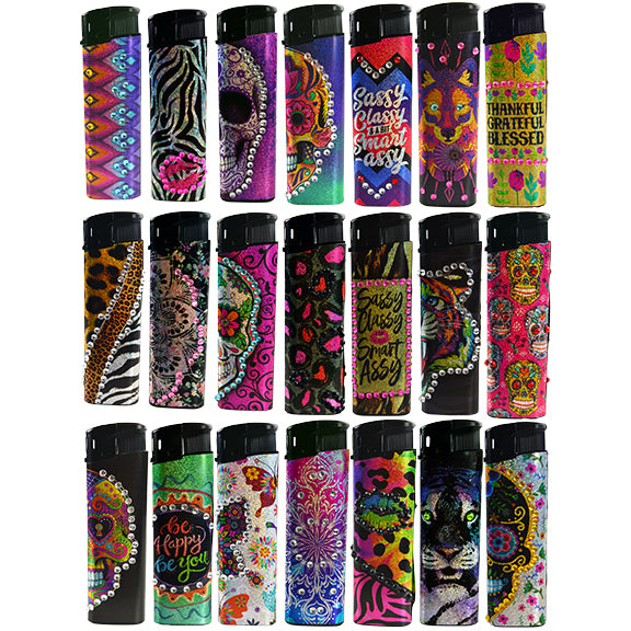 Disposable Rhinestone Lighter- 24 Pieces Per Retail Ready Display 24909