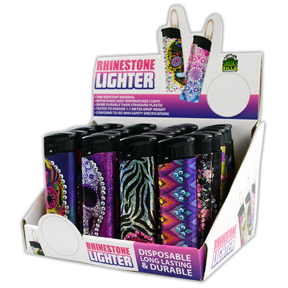 Disposable Rhinestone Lighter- 24 Pieces Per Retail Ready Display 24909