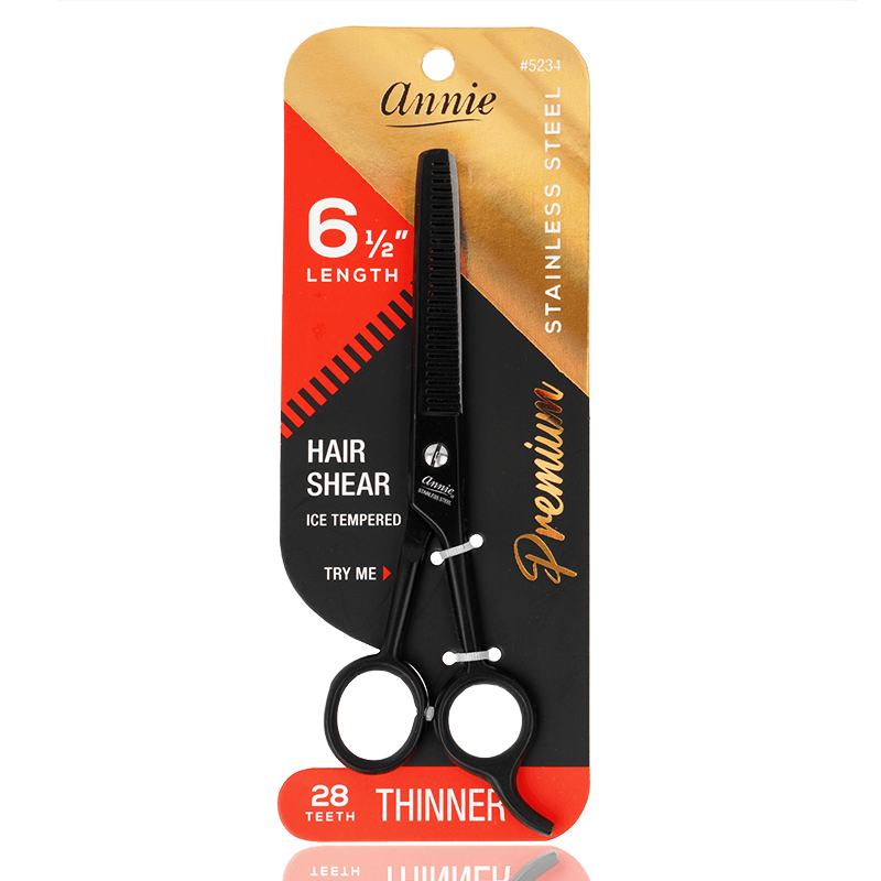 Annie Stainless Steel  Thinning Hair Shears 6.5 Inch Black