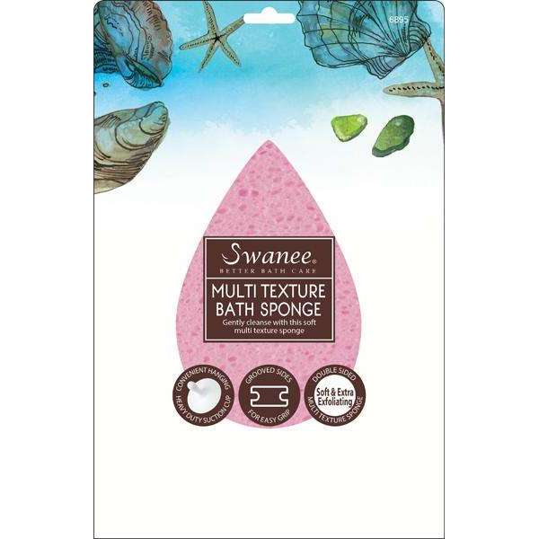 Swanee Tear Drop Multi Texture Bath Sponge with Suction Cup