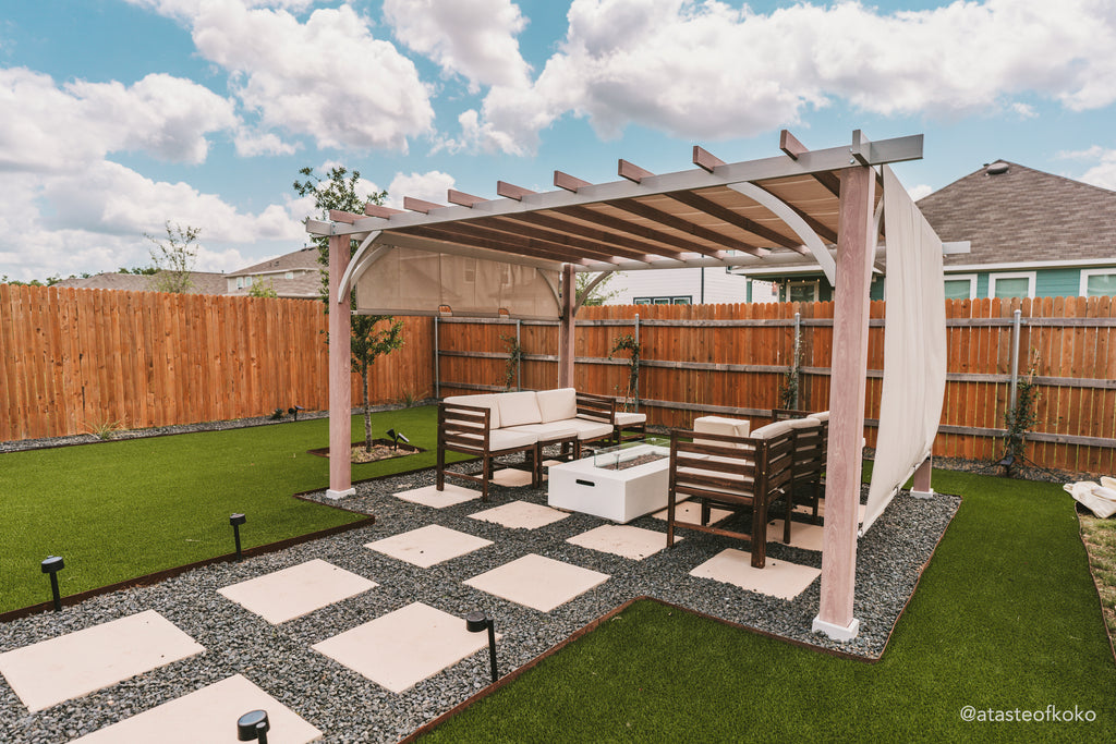 SummerCove Outdoor Patio 12x14 Modern Metal Pergola Kit with Light Gray Adjustable Canopy