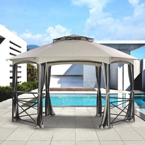 Sunjoy Beige Replacement Canopy For Vineyard Gazebo (11X15 Ft) L-GZ076PST-1A-4 Sold At Walmart US