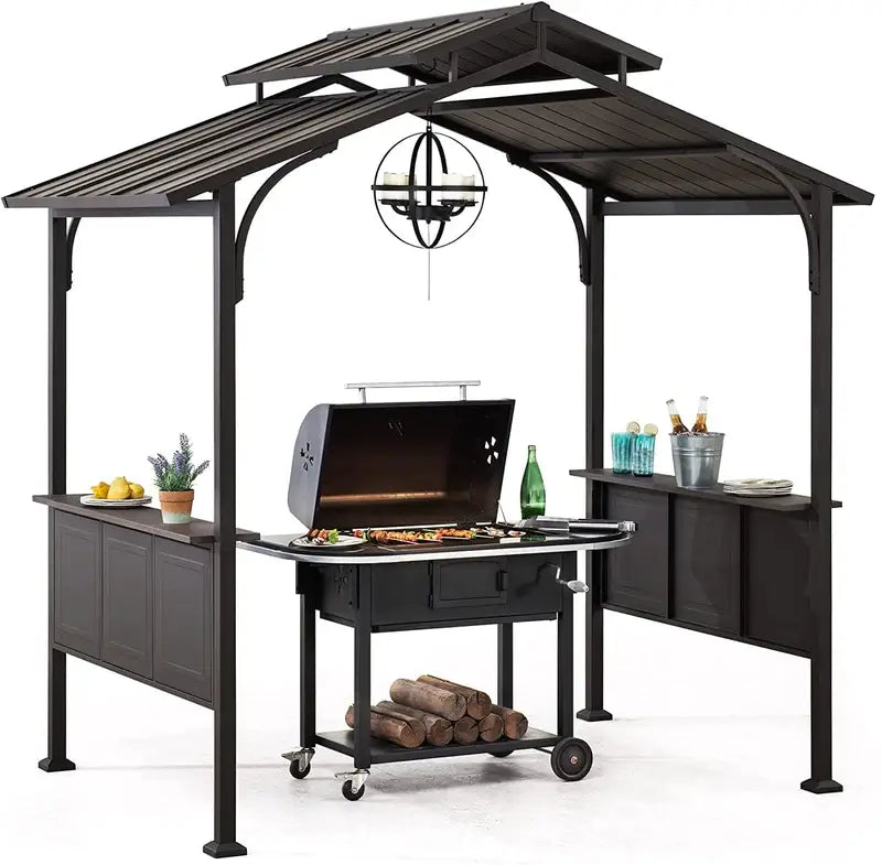 https://sunjoyshop.com/products/sunjoy-5-ft-x-8-ft-brown-2-tier-steel-hardtop-grill-gazebo-with-hook-and-shelves?_pos=1&_sid=b8161f978&_ss=r