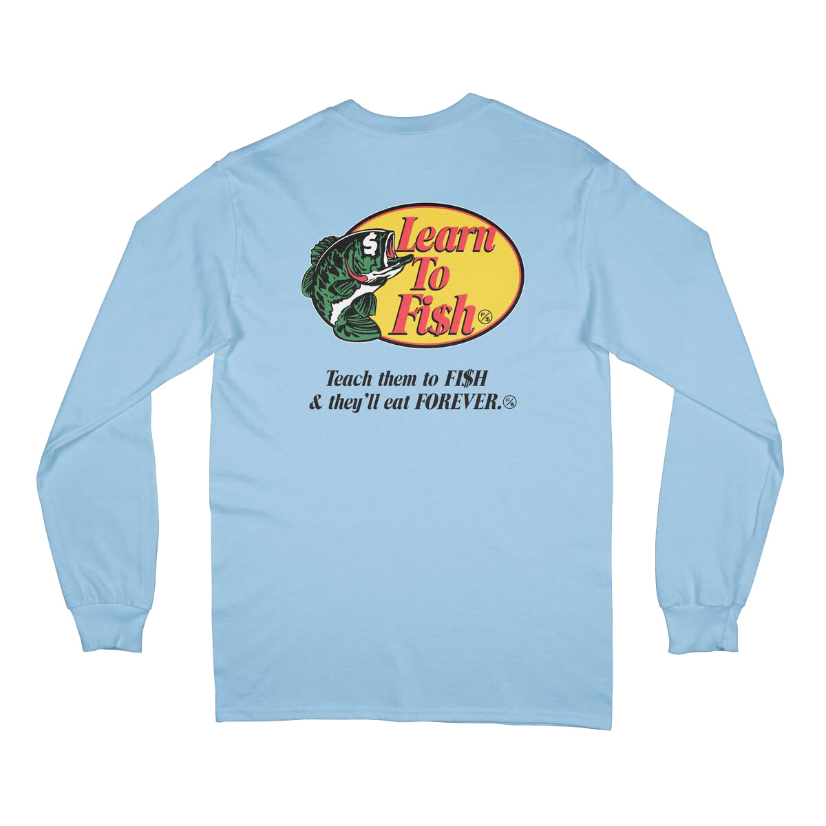 FLY SUPPLY LEARN TO FISH LONG SLEEVE SHIRT - LIGHT BLUE