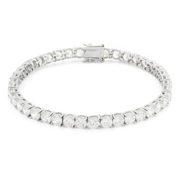 KING ICE 5MM SINGLE ROW TENNIS BRACELET - WHITE GOLD