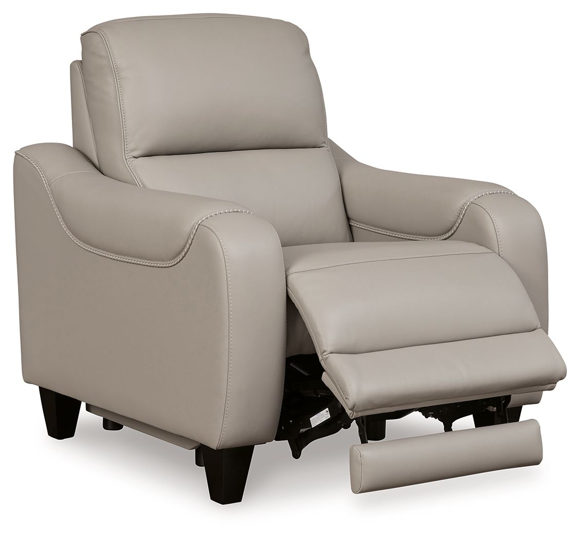 Mercomatic - Gray - Power Recliner With Adj Headrest